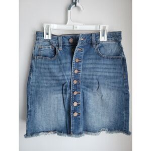 NWT Juniors Indigo Rein Mid Rise Skirt Denim Size 0 W23